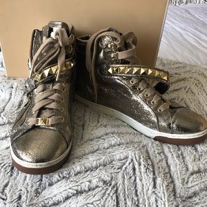 Michael kors high top metallic shoes